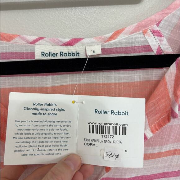 NWT Roller Rabbit East Hampton Naomi Kurta in Coral - Size S - Picture 6 of 8